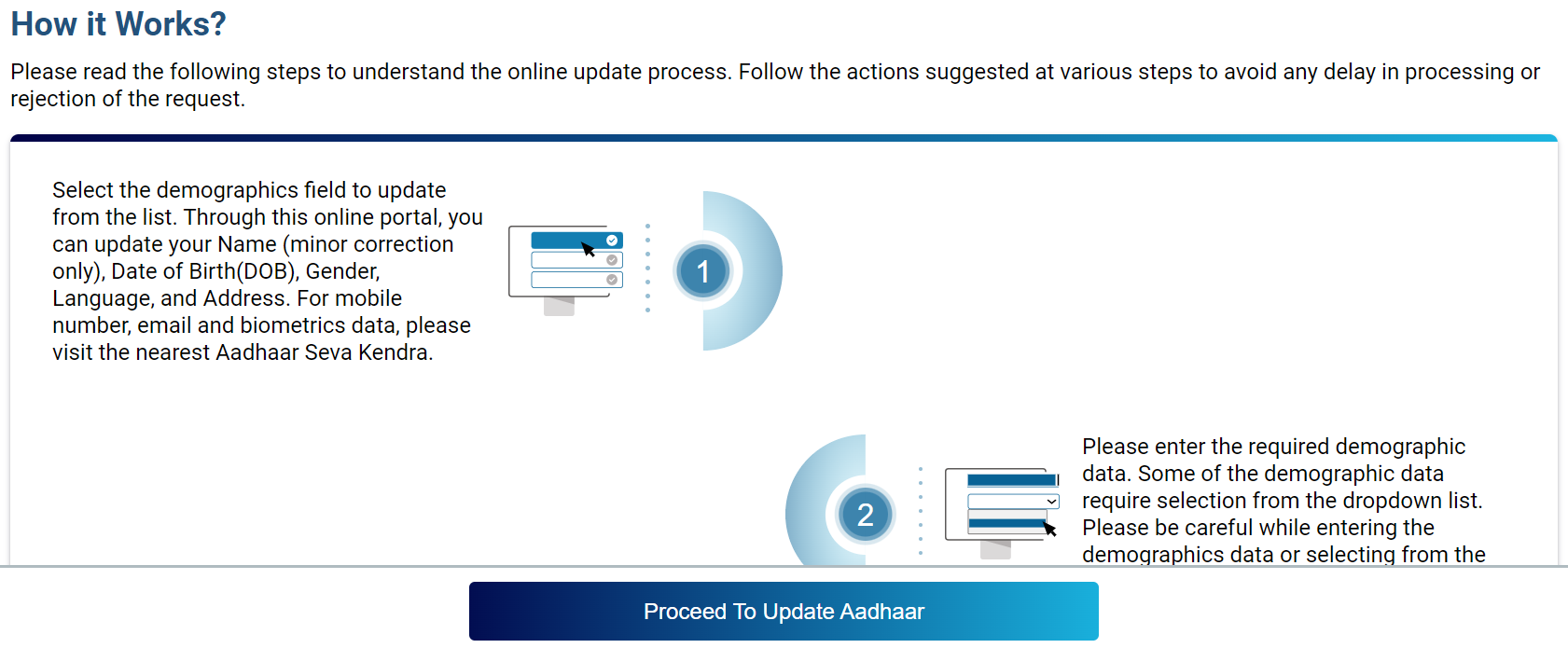 Name change / correction in AADHAAR Card online.