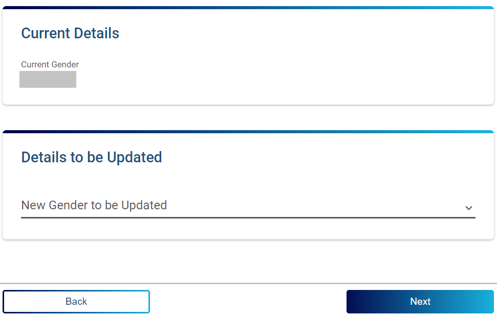 Gender change / correction in AADHAAR Card online; enter details.