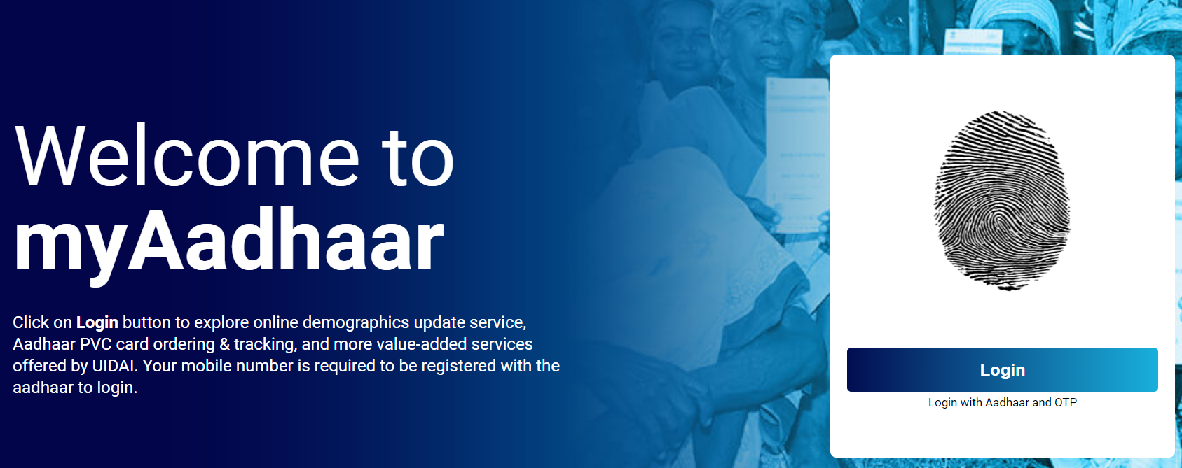 myAadhaar online portal.